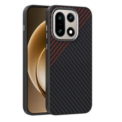 OnePlus 15 Carbon FIber Cover - MagSafe Kompatibel - Sort/Rød