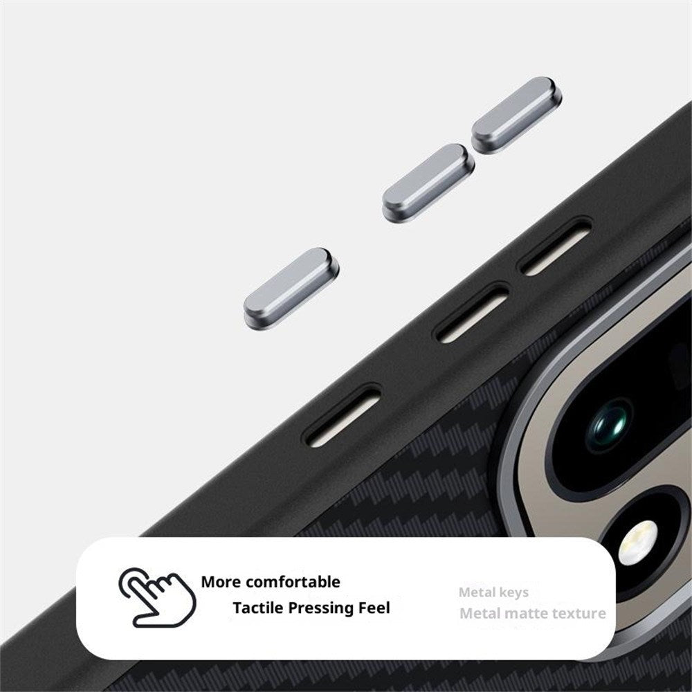 OnePlus 15 Carbon FIber Cover - MagSafe Kompatibel - Sort/Rød