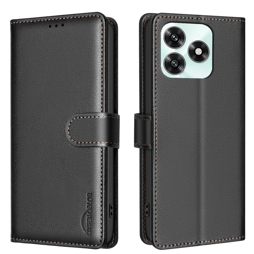 Honor X5c Plus BINFIN Kunstlæder Flip Cover m. RFID Blokering - Sort