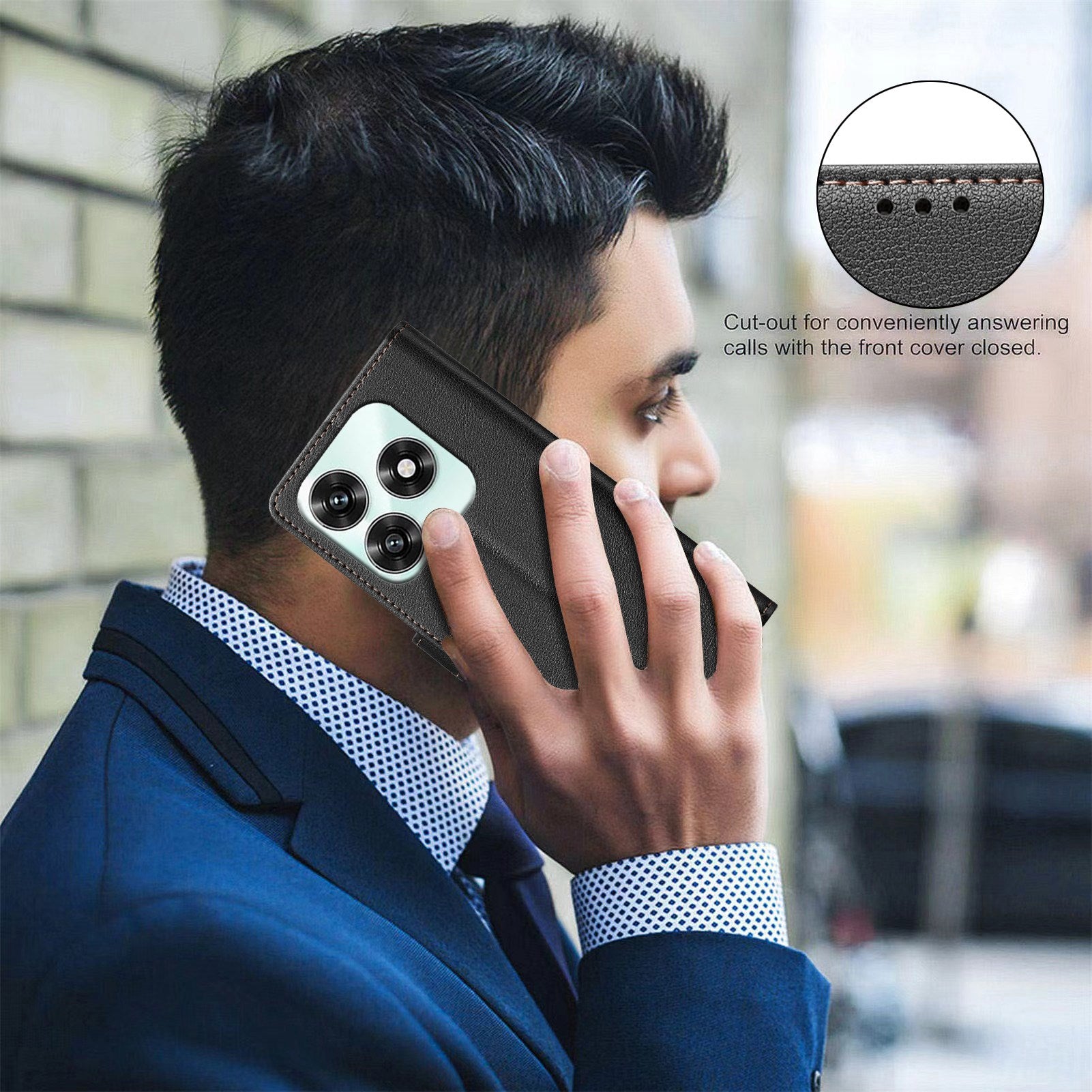 Honor X5c Plus BINFIN Kunstlæder Flip Cover m. RFID Blokering - Sort