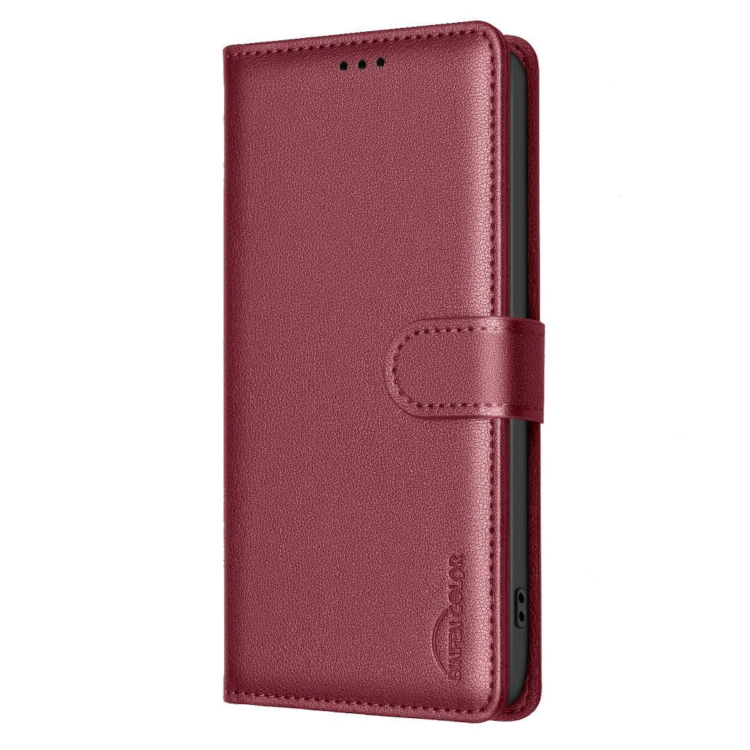 Honor X5c Plus BINFIN Kunstlæder Flip Cover m. RFID Blokering - Rød