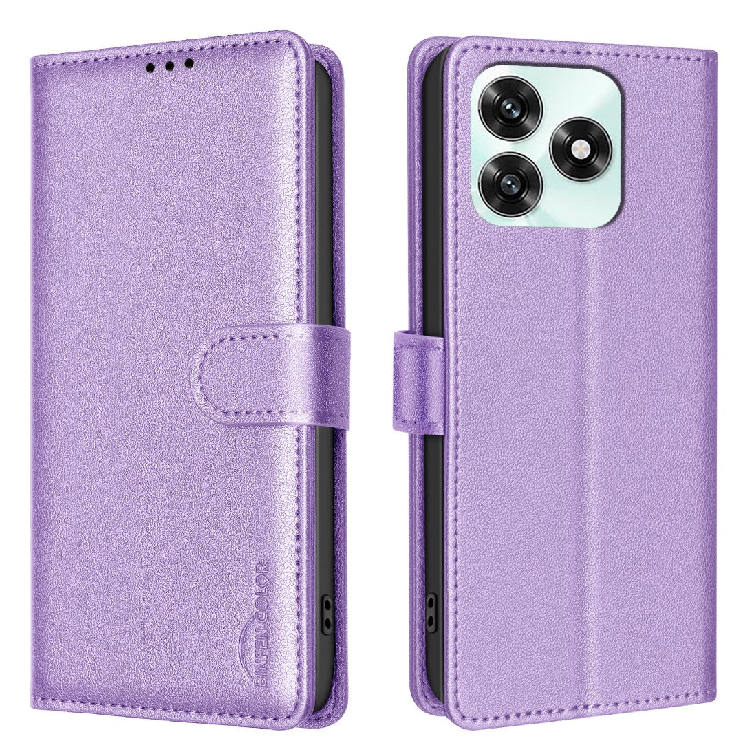 Honor X5c Plus BINFIN Kunstlæder Flip Cover m. RFID Blokering - Lilla