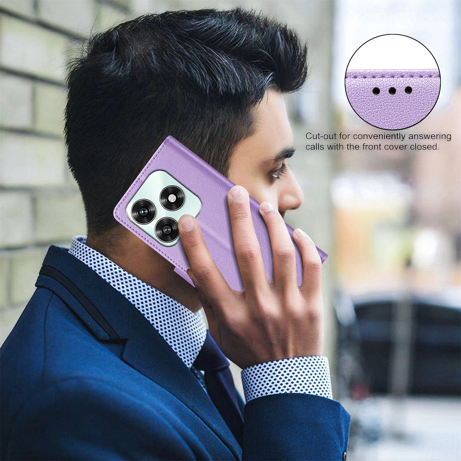 Honor X5c Plus BINFIN Kunstlæder Flip Cover m. RFID Blokering - Lilla