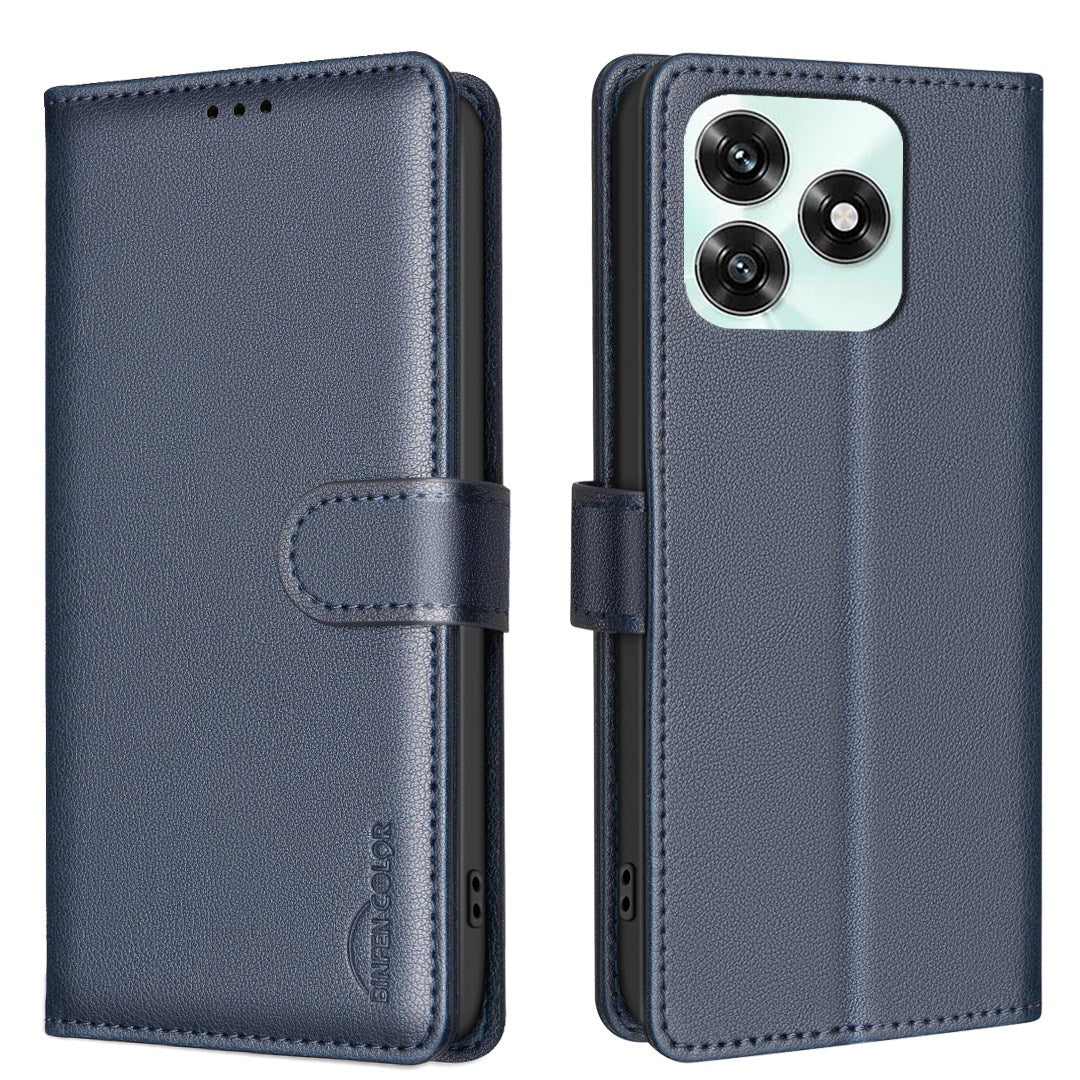 Honor X5c Plus BINFIN Kunstlæder Flip Cover m. RFID Blokering - Blå