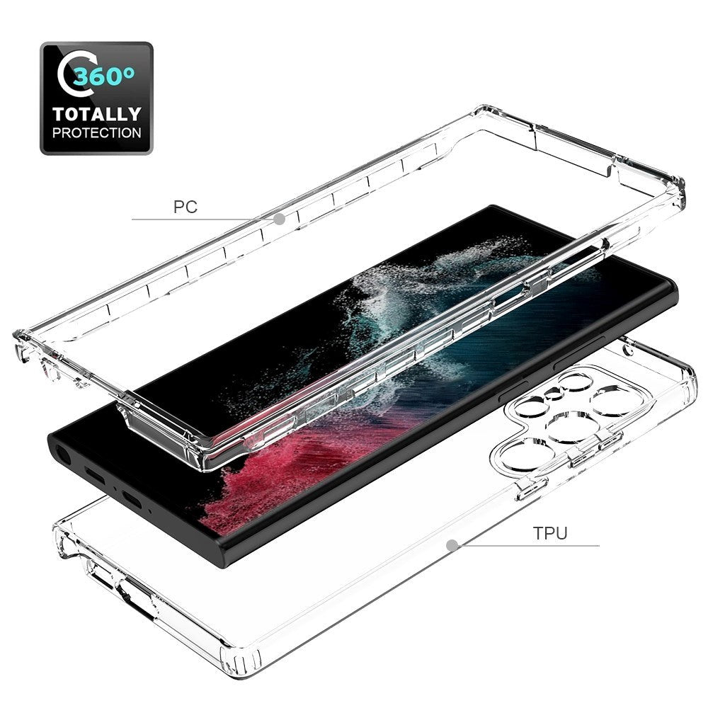 Samsung Galaxy S23 Ultra Hybrid Plastik Cover - Gennemsigtig