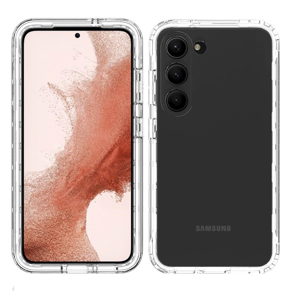 Samsung Galaxy S23 Stødabsorberende To-Lags Cover - Gennemsigtig