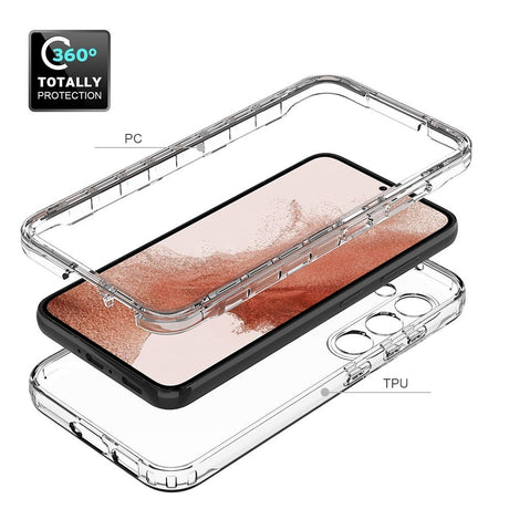 Samsung Galaxy S23 Stødabsorberende To-Lags Cover - Gennemsigtig