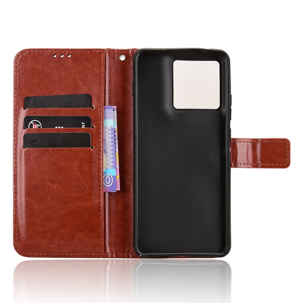 Motorola Edge 70 EIDERWOOD Kunstlæder Cover m. Strop & Kortholder - Brun