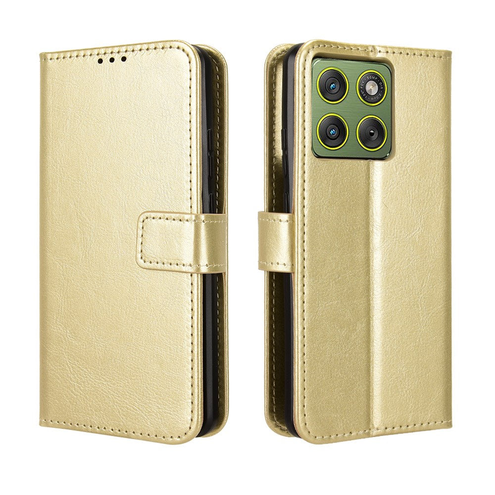 Motorola Edge 70 EIDERWOOD Kunstlæder Cover m. Strop & Kortholder - Guld