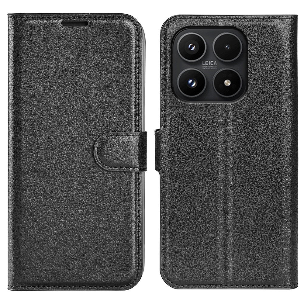 Xiaomi 17 EIDERWOOD Litchi Tekstur Kunstlæder Flip Cover m. Kortholder - Sort