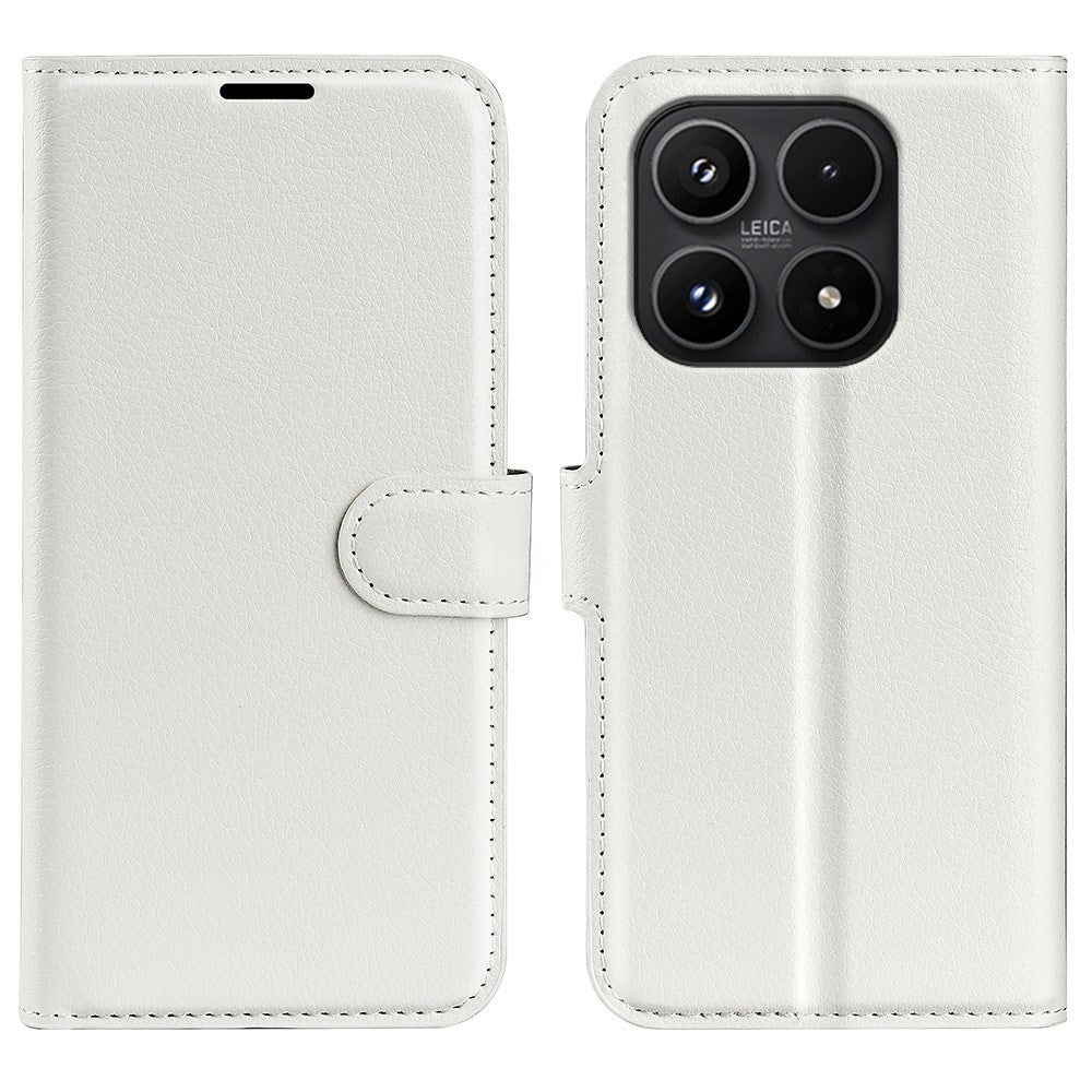 Xiaomi 17 EIDERWOOD Litchi Tekstur Kunstlæder Flip Cover m. Kortholder - Hvid