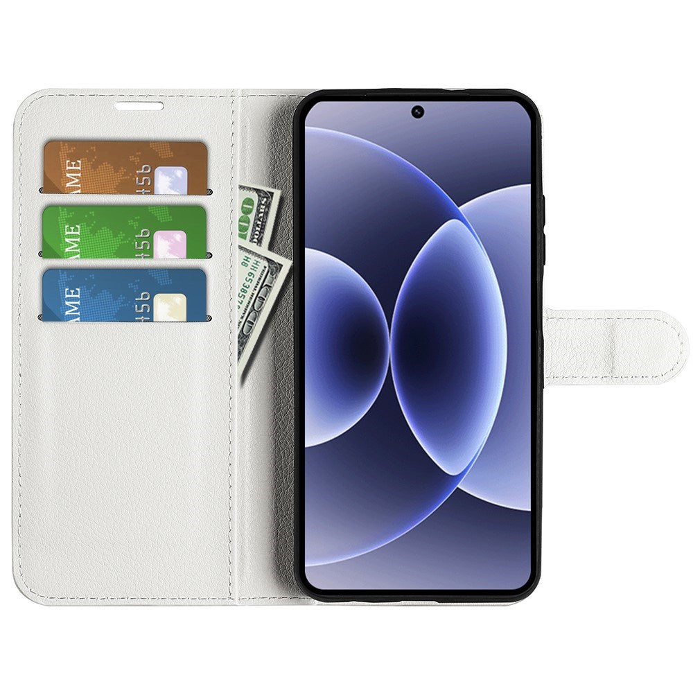 Xiaomi 17 EIDERWOOD Litchi Tekstur Kunstlæder Flip Cover m. Kortholder - Hvid