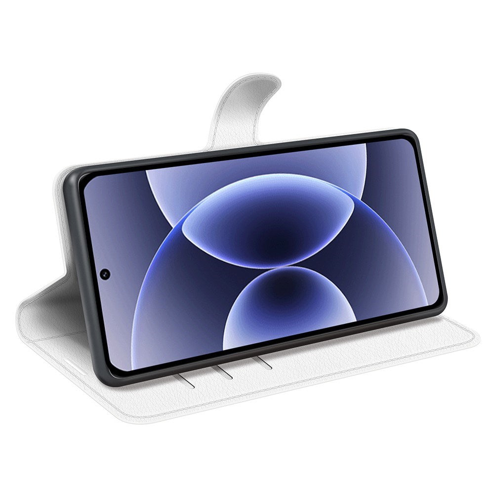 Xiaomi 17 EIDERWOOD Litchi Tekstur Kunstlæder Flip Cover m. Kortholder - Hvid