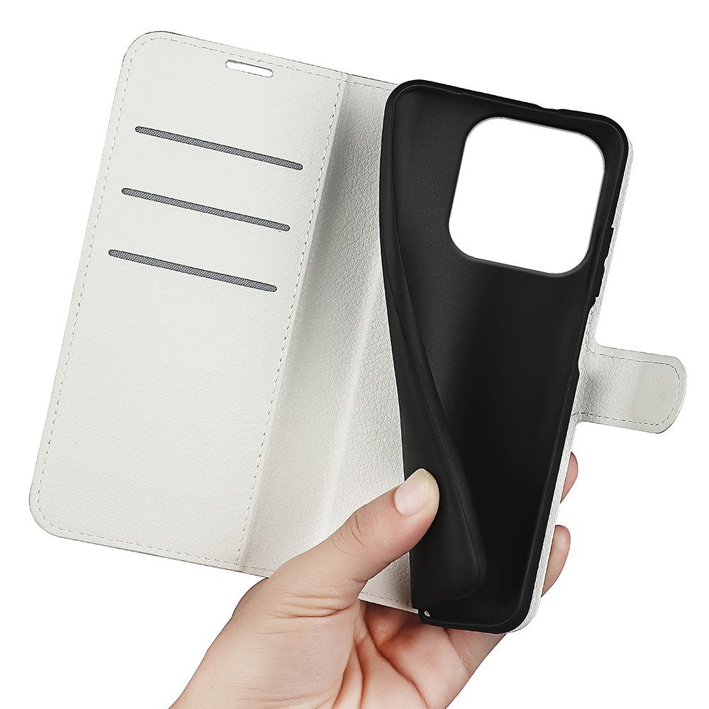 Xiaomi 17 EIDERWOOD Litchi Tekstur Kunstlæder Flip Cover m. Kortholder - Hvid