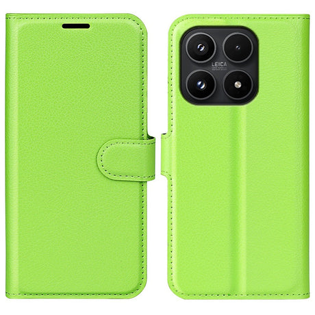 Xiaomi 17 EIDERWOOD Litchi Tekstur Kunstlæder Flip Cover m. Kortholder - Grøn