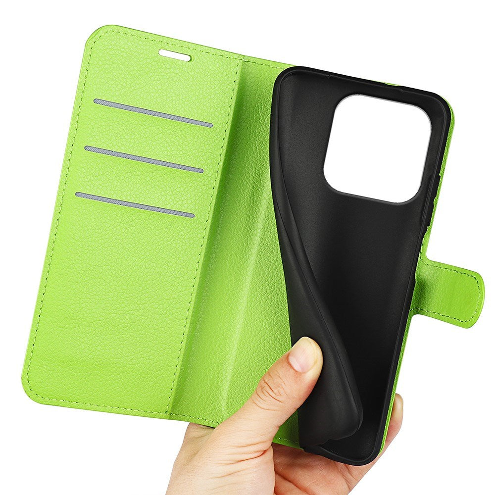 Xiaomi 17 EIDERWOOD Litchi Tekstur Kunstlæder Flip Cover m. Kortholder - Grøn