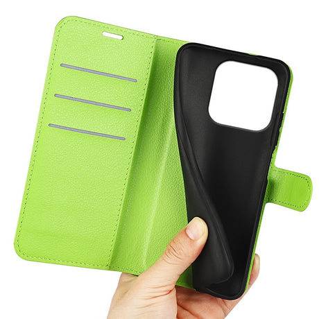 Xiaomi 17 EIDERWOOD Litchi Tekstur Kunstlæder Flip Cover m. Kortholder - Grøn