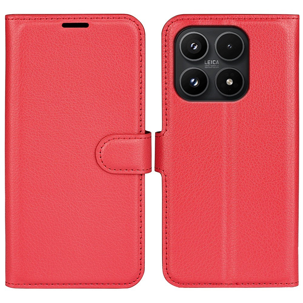 Xiaomi 17 EIDERWOOD Litchi Tekstur Kunstlæder Flip Cover m. Kortholder - Rød