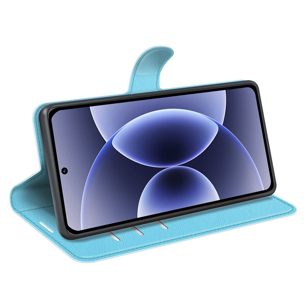 Xiaomi 17 EIDERWOOD Litchi Tekstur Kunstlæder Flip Cover m. Kortholder - Blå