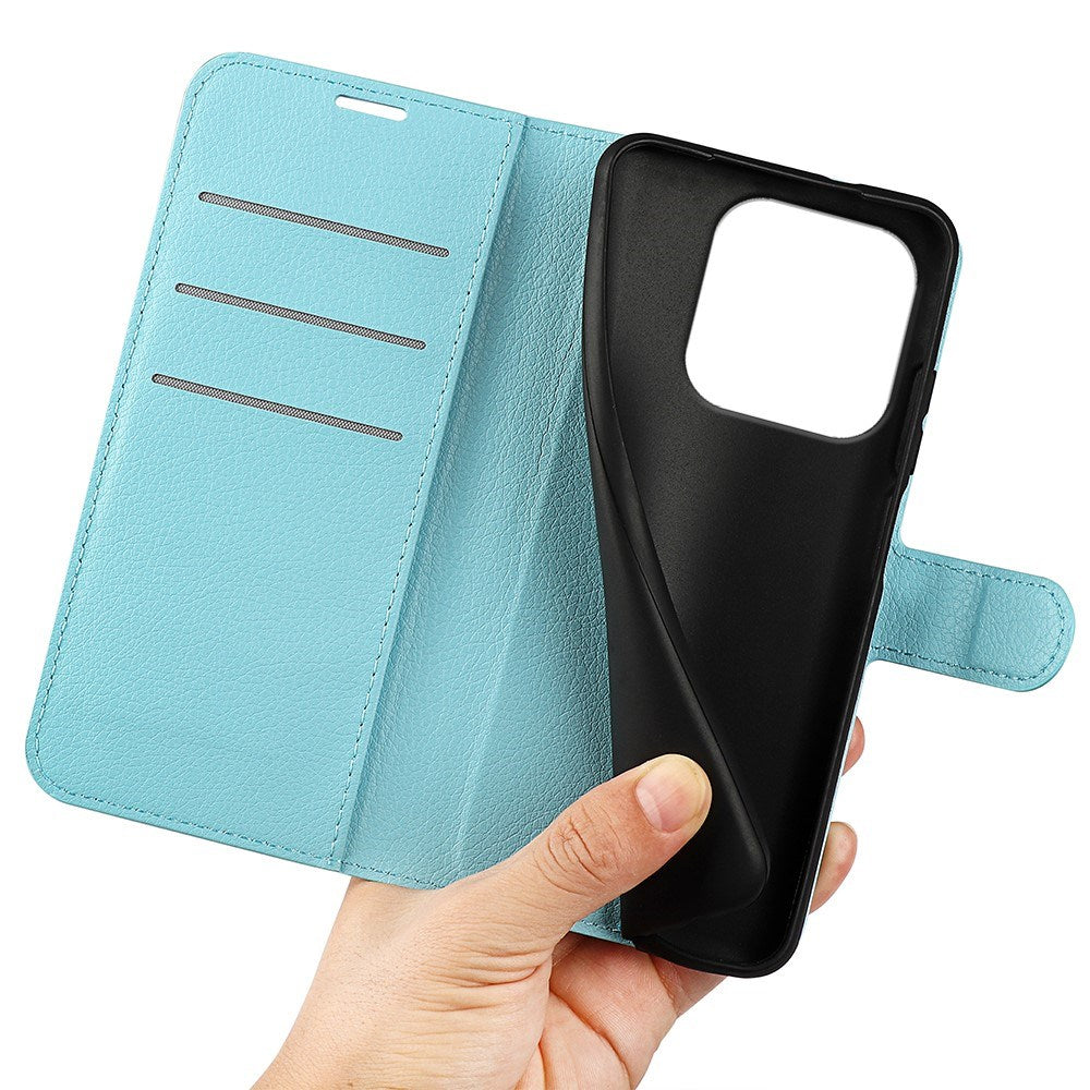 Xiaomi 17 EIDERWOOD Litchi Tekstur Kunstlæder Flip Cover m. Kortholder - Blå