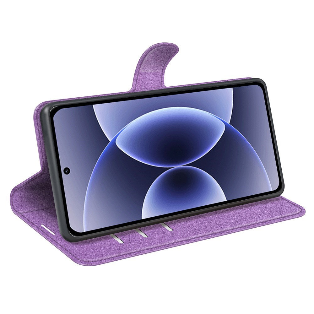 Xiaomi 17 EIDERWOOD Litchi Tekstur Kunstlæder Flip Cover m. Kortholder - Lilla