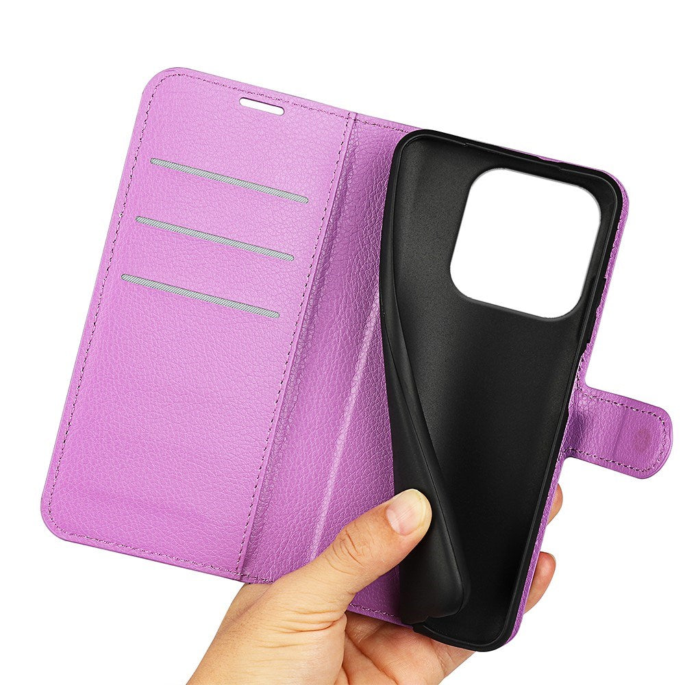 Xiaomi 17 EIDERWOOD Litchi Tekstur Kunstlæder Flip Cover m. Kortholder - Lilla