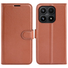 Xiaomi 17 EIDERWOOD Litchi Tekstur Kunstlæder Flip Cover m. Kortholder - Brun