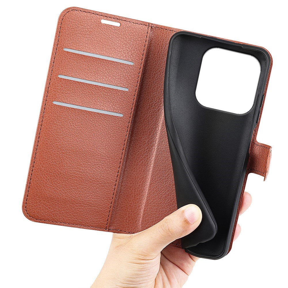Xiaomi 17 EIDERWOOD Litchi Tekstur Kunstlæder Flip Cover m. Kortholder - Brun