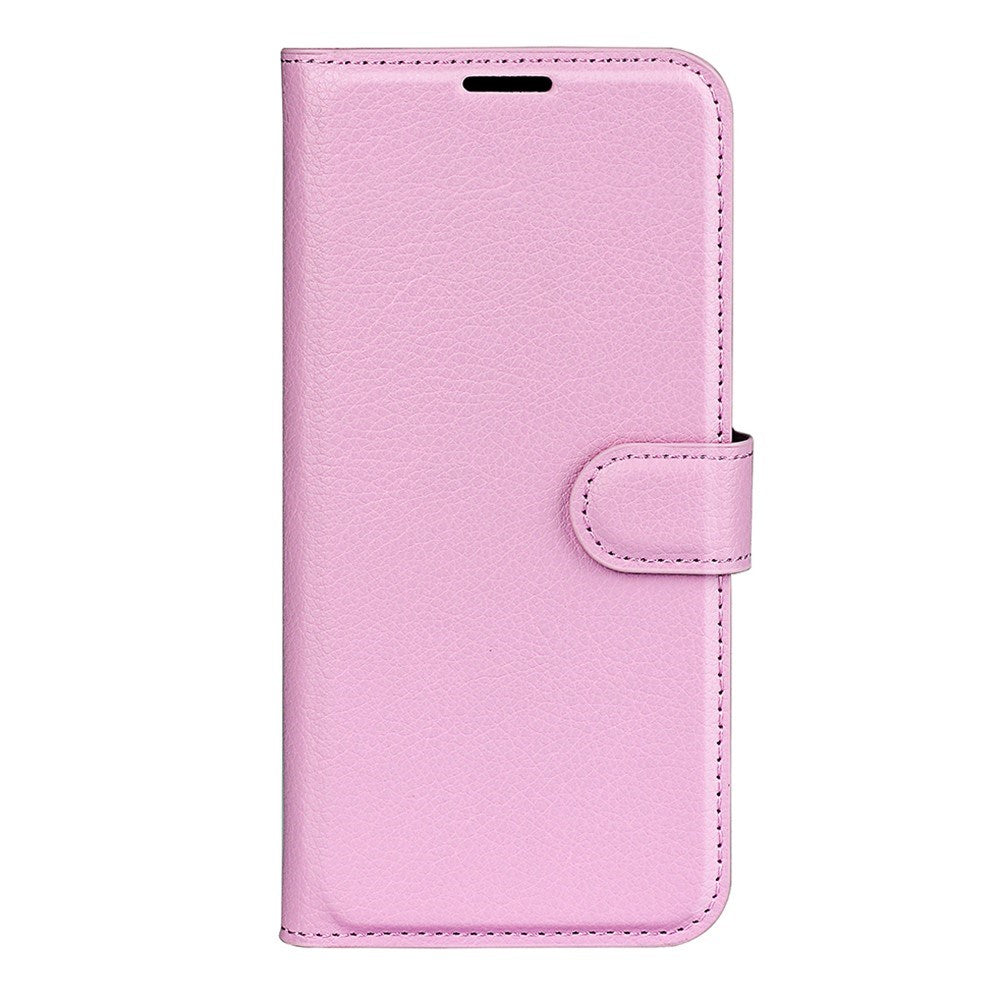 Xiaomi 17 Pro AMORUS Litchi Tekstur Kunstlæder Flip Cover m. Kortholder - Lyserød