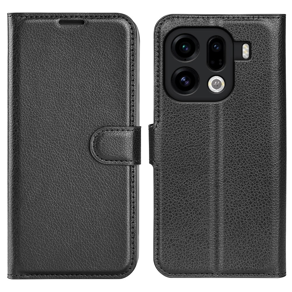 EIDERWOOD OPPO Find X9 Pro Kunstlæder Flip Cover m. Kortholder & Ståfunktion - Sort