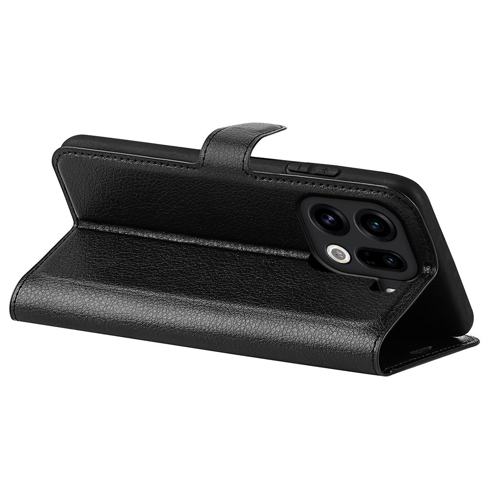 EIDERWOOD OPPO Find X9 Pro Kunstlæder Flip Cover m. Kortholder & Ståfunktion - Sort
