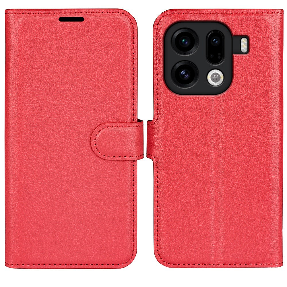 EIDERWOOD OPPO Find X9 Pro Kunstlæder Flip Cover m. Kortholder & Ståfunktion - Rød