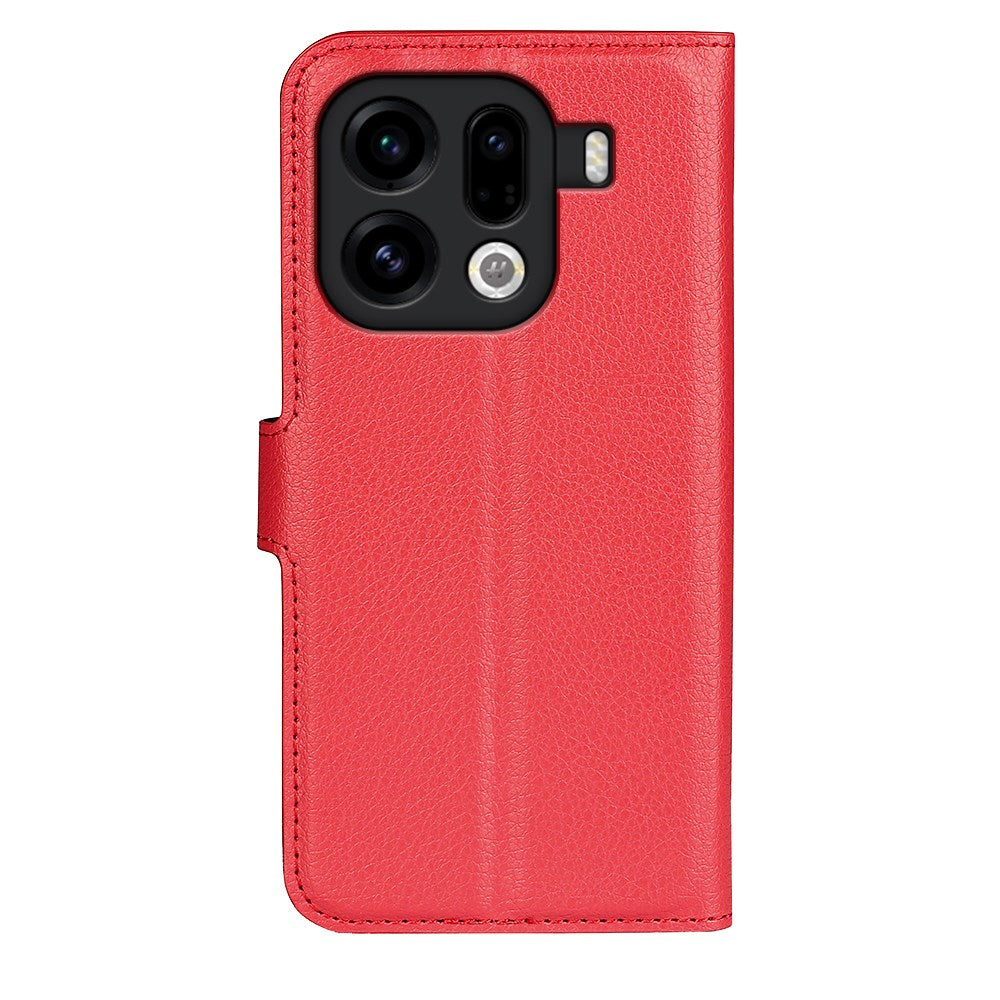 EIDERWOOD OPPO Find X9 Pro Kunstlæder Flip Cover m. Kortholder & Ståfunktion - Rød