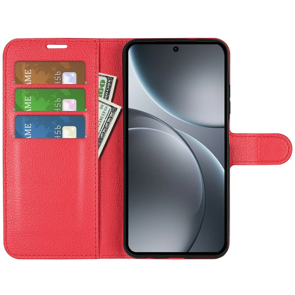 EIDERWOOD OPPO Find X9 Pro Kunstlæder Flip Cover m. Kortholder & Ståfunktion - Rød