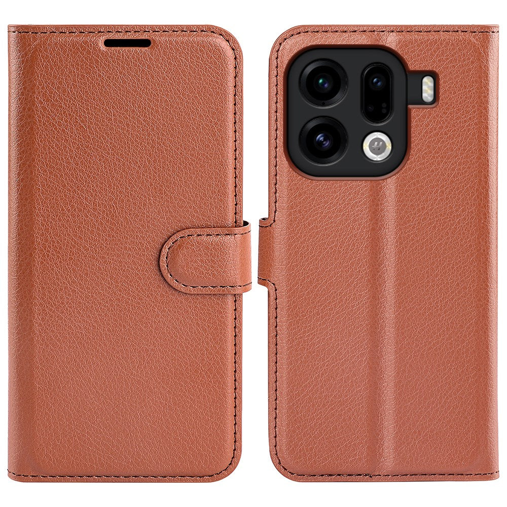 EIDERWOOD OPPO Find X9 Pro Kunstlæder Flip Cover m. Kortholder & Ståfunktion - Brun