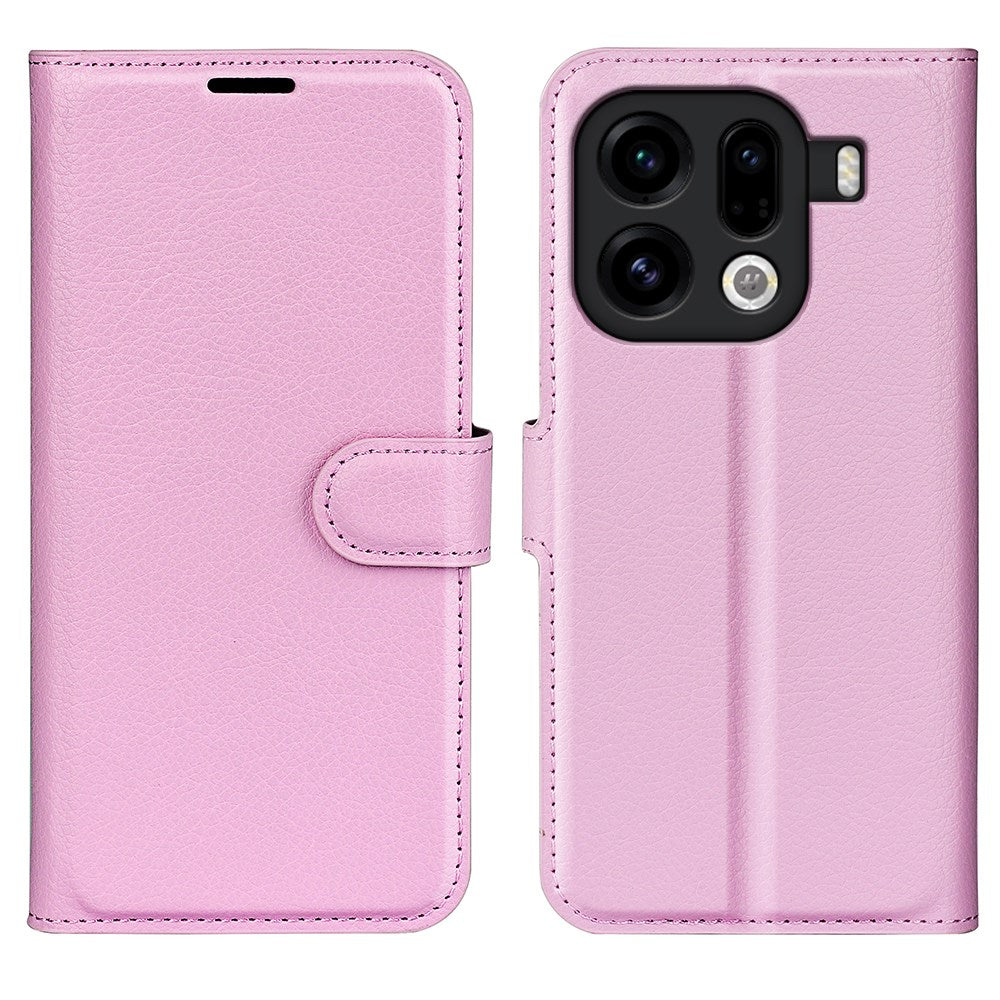 EIDERWOOD OPPO Find X9 Pro Kunstlæder Flip Cover m. Kortholder & Ståfunktion - Lyserød