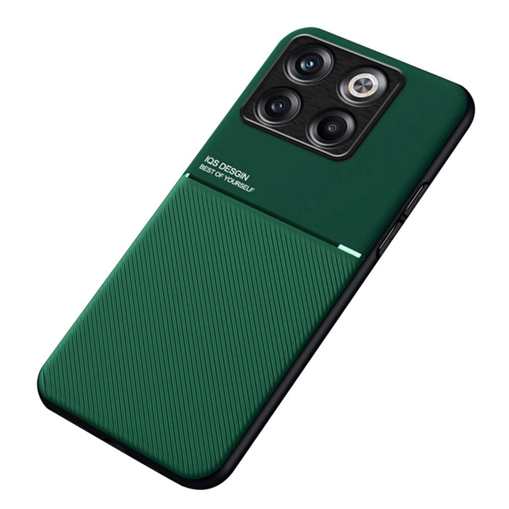 OnePlus 10T Læderbetrukket Plastik Cover - Grøn