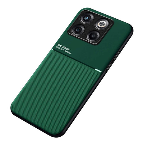 OnePlus 10T Læderbetrukket Plastik Cover - Grøn