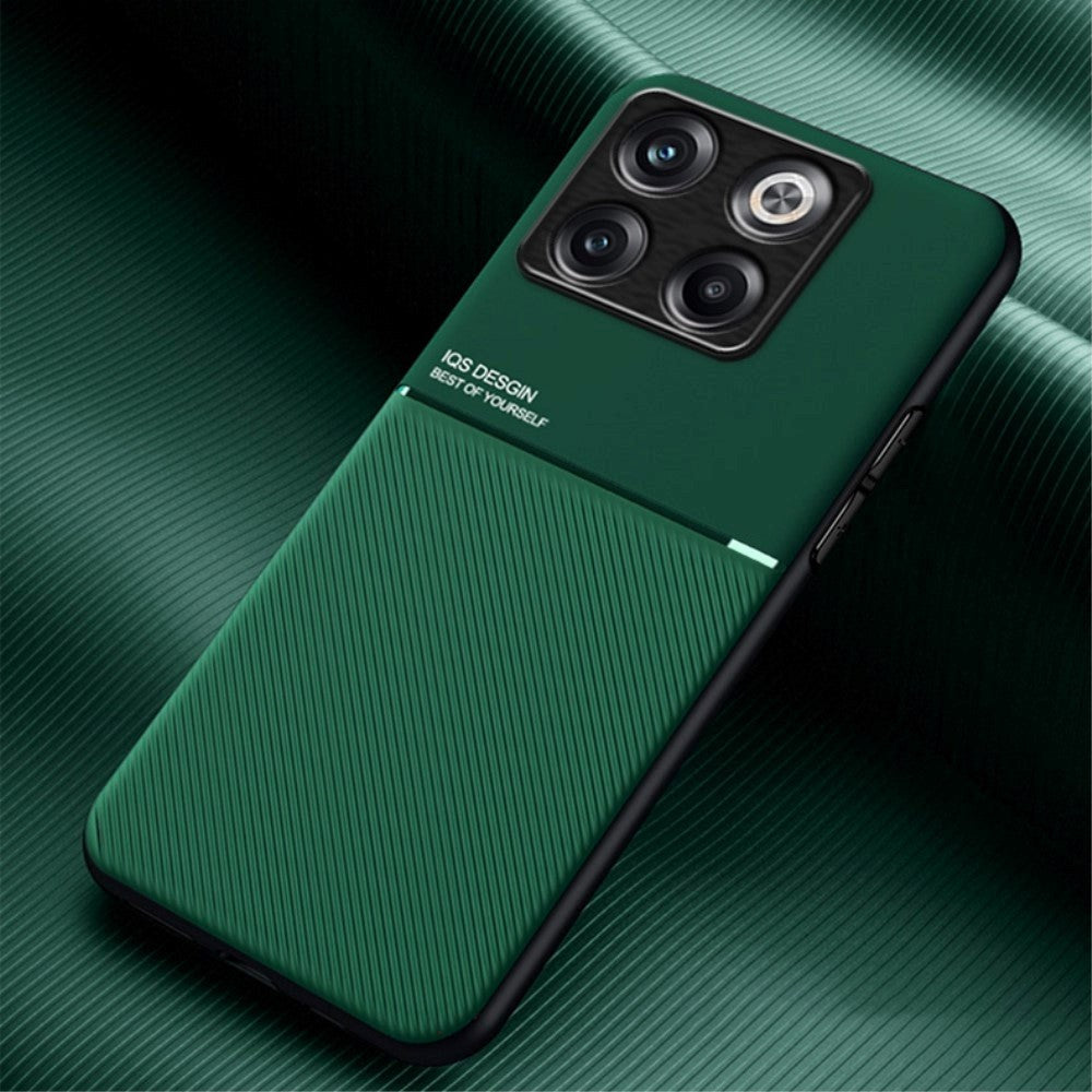 OnePlus 10T Læderbetrukket Plastik Cover - Grøn