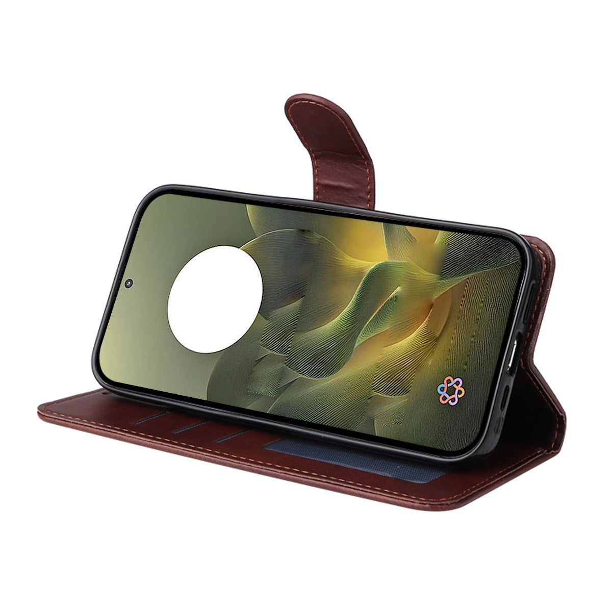 Motorola Edge 70 EIDERWOOD Kunstlæder Cover m. Skærmbeskyttelse og Kortholder - Sort