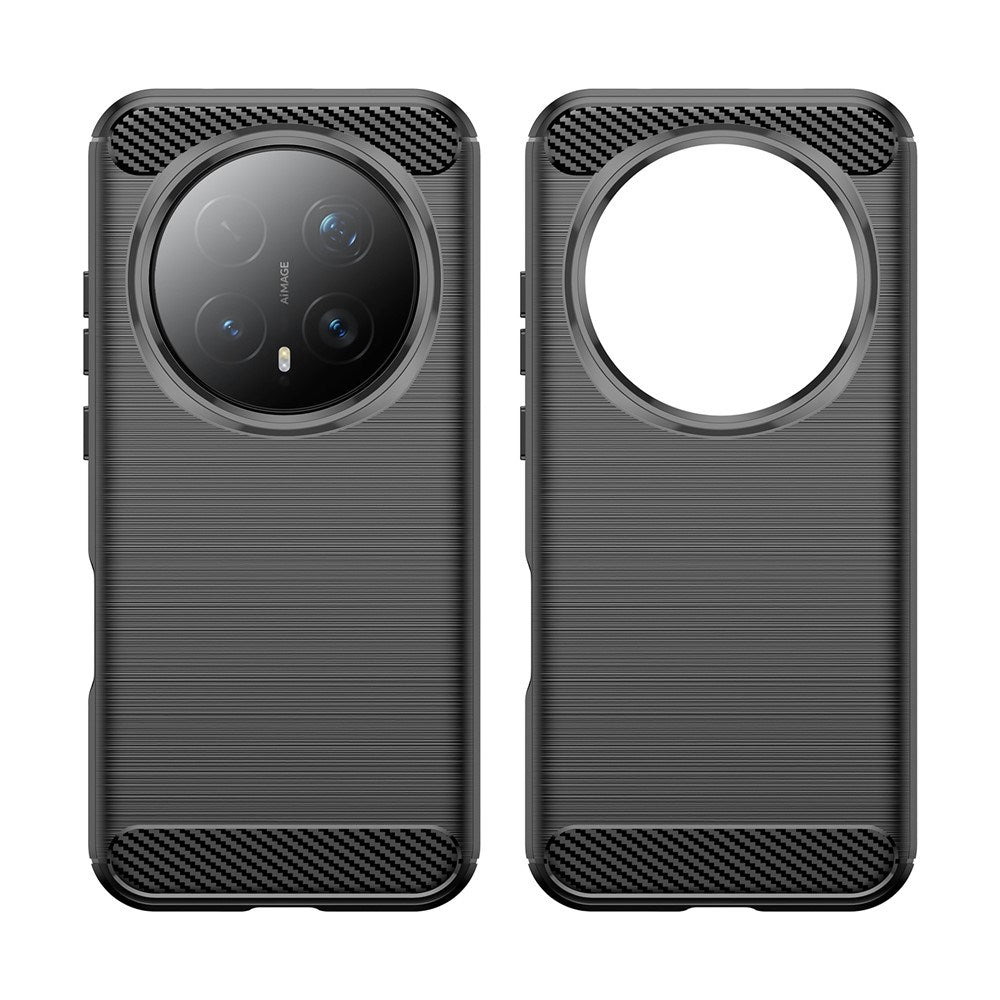 Honor Magic8 Pro EIDERWOOD Brushed Carbon Fiber Fleksibelt Plastik Cover - Sort