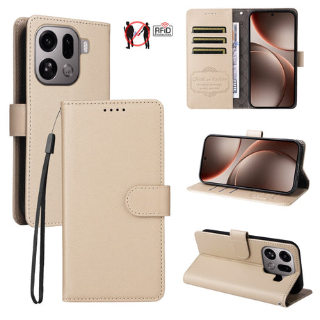 EIDERWOOD OPPO Find X9 Pro Kunstlæder Flip Cover m. Strop - Beige