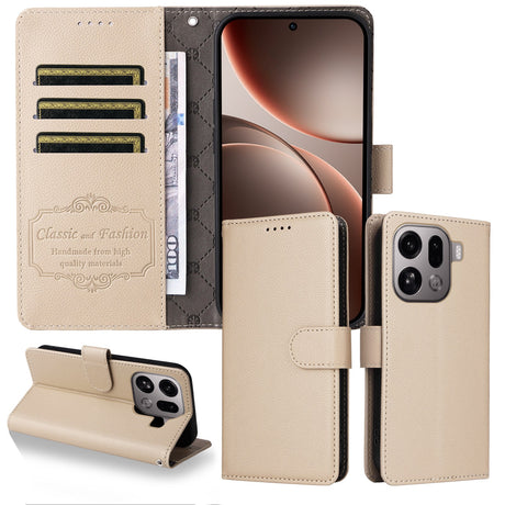 EIDERWOOD OPPO Find X9 Pro Kunstlæder Flip Cover m. Strop - Beige