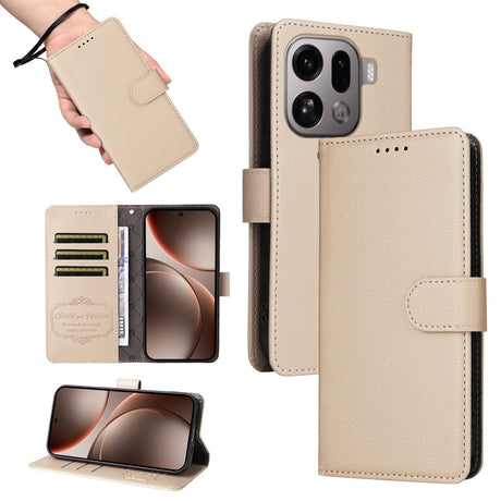EIDERWOOD OPPO Find X9 Pro Kunstlæder Flip Cover m. Strop - Beige