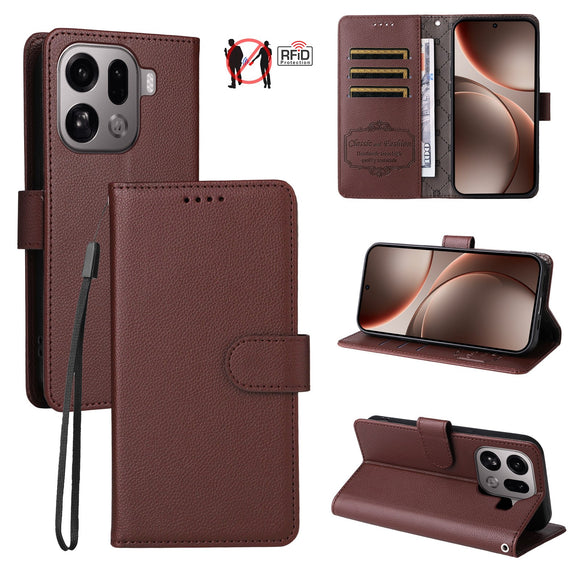 EIDERWOOD OPPO Find X9 Pro Kunstlæder Flip Cover m. Strop - Brun