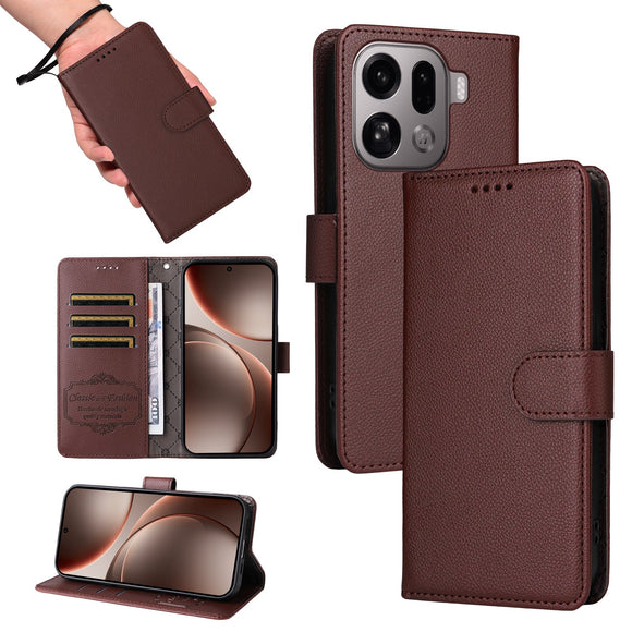 EIDERWOOD OPPO Find X9 Pro Kunstlæder Flip Cover m. Strop - Brun