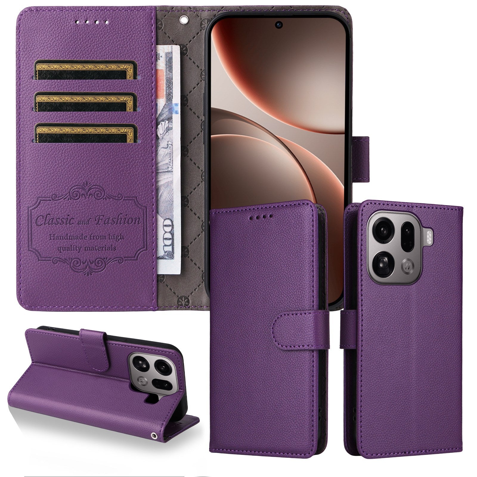 EIDERWOOD OPPO Find X9 Pro Kunstlæder Flip Cover m. Strop - Lilla