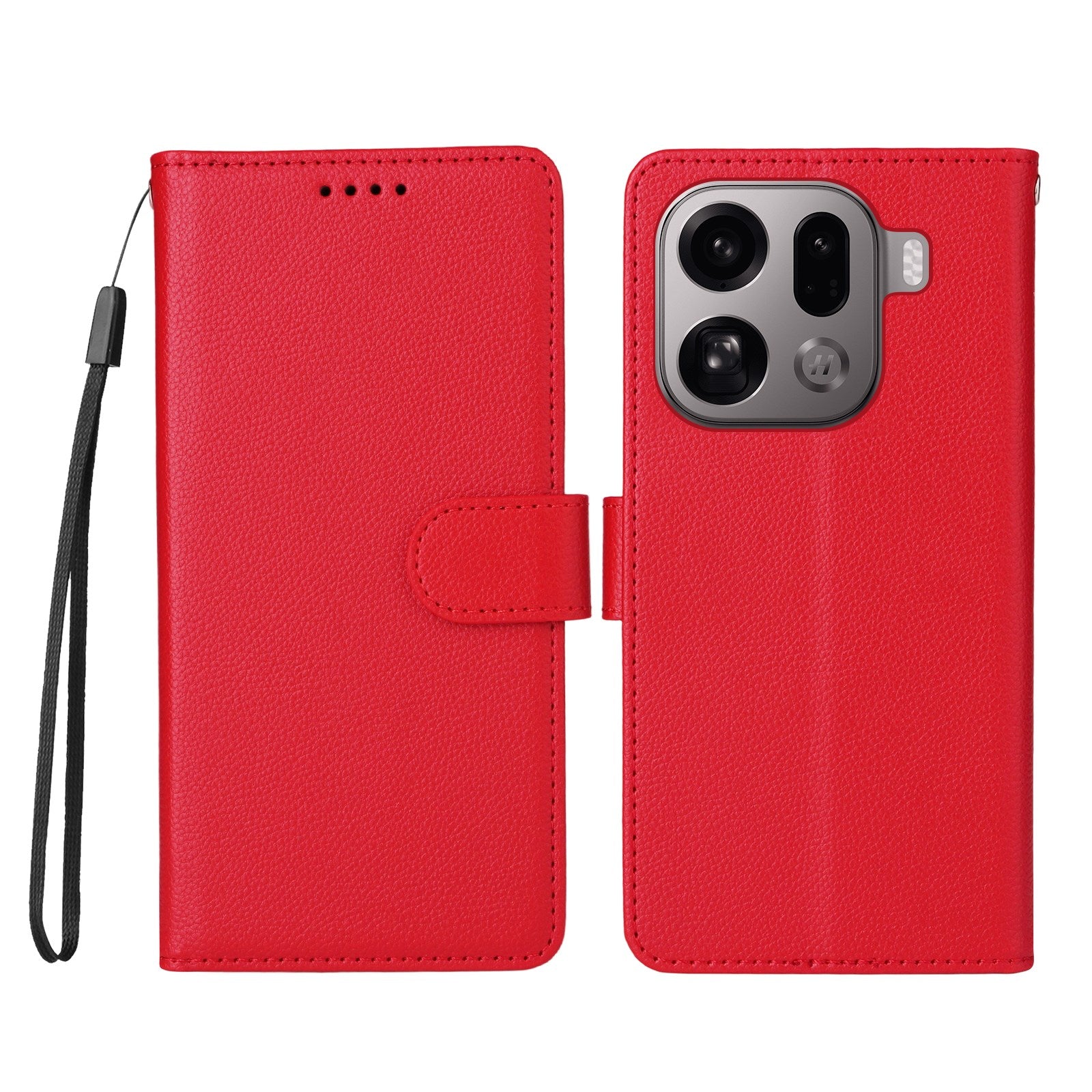 EIDERWOOD OPPO Find X9 Pro Kunstlæder Flip Cover m. Strop - Rød