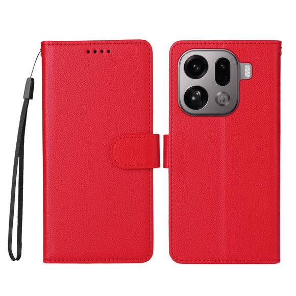 EIDERWOOD OPPO Find X9 Pro Kunstlæder Flip Cover m. Strop - Rød