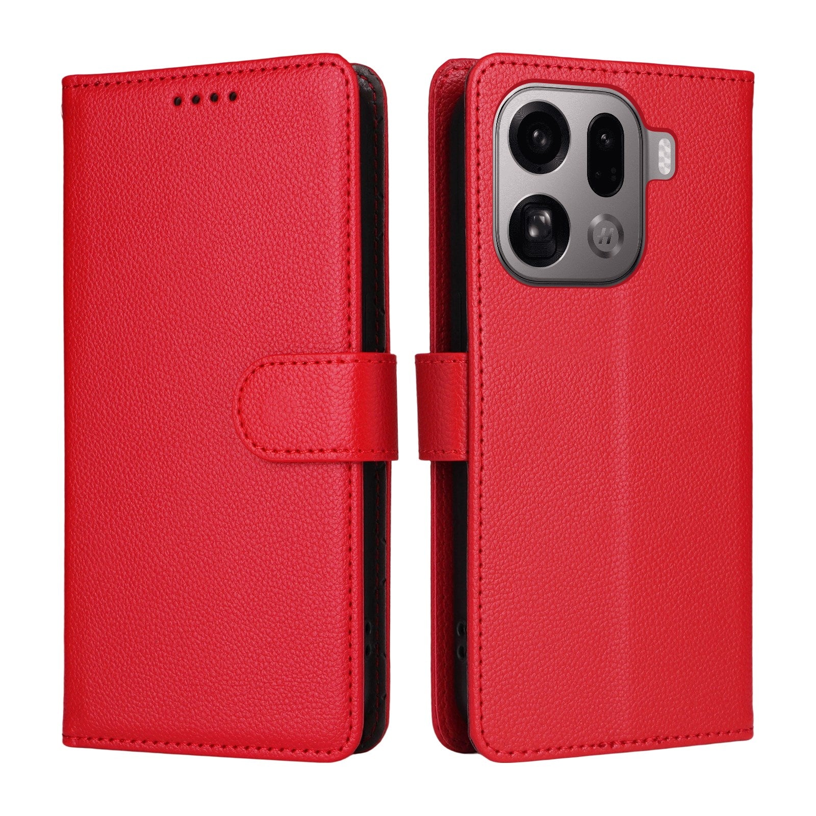 EIDERWOOD OPPO Find X9 Pro Kunstlæder Flip Cover m. Strop - Rød
